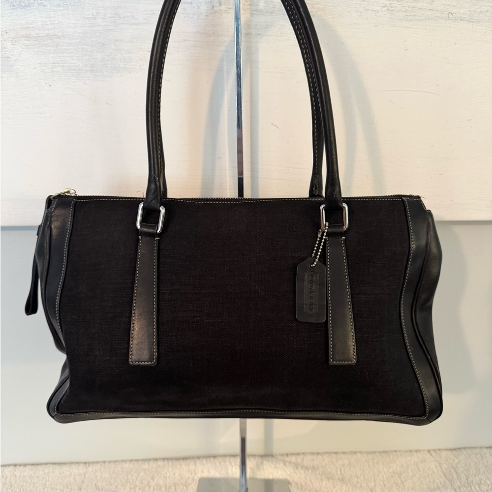 Coach Linen & Leather Handbag
